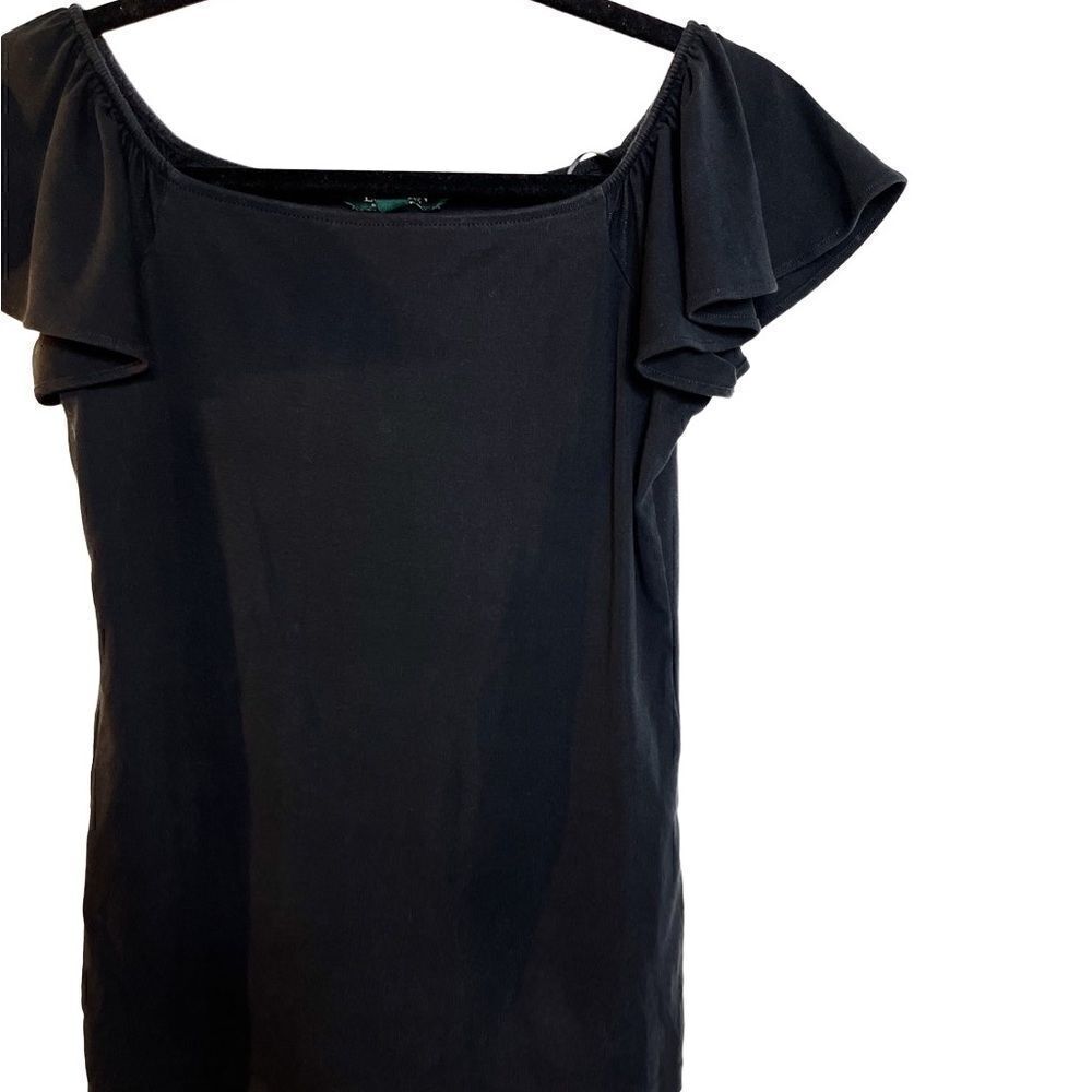 Lauren Ralph Lauren Flutter Sleeve Blouse Black Size XS Petite